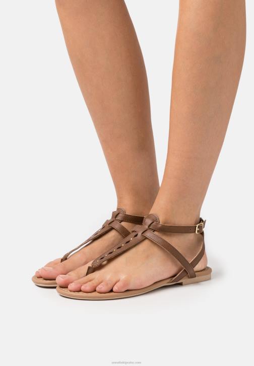 PN6V1537 ženy Anna Field t-bar sandály koňak