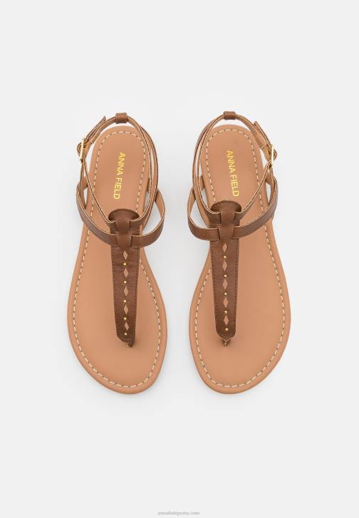 PN6V1537 ženy Anna Field t-bar sandály koňak