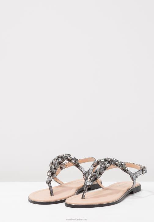 PN6V1542 ženy Anna Field T-bar sandály tmavě šedé