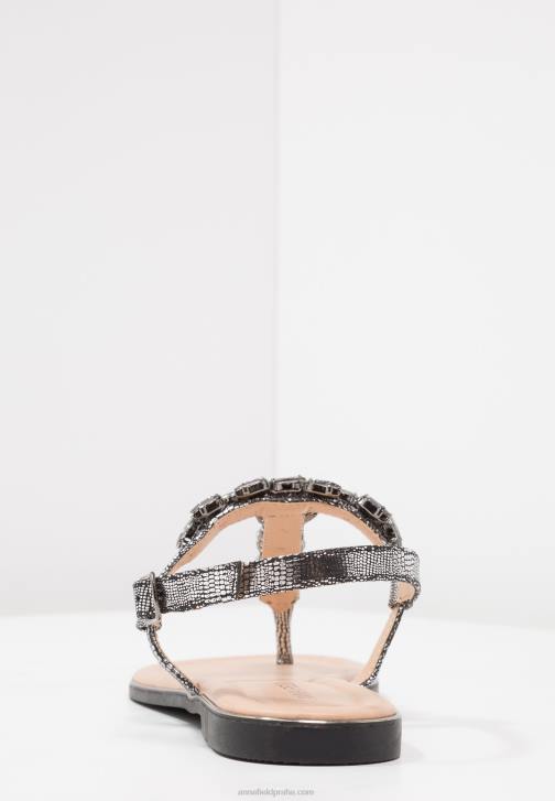 PN6V1542 ženy Anna Field T-bar sandály tmavě šedé