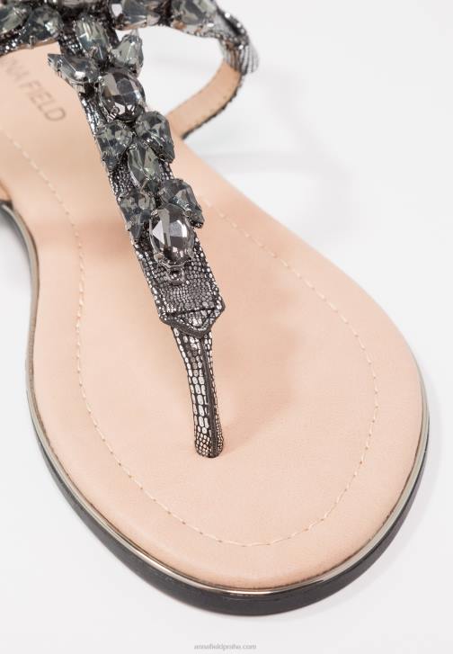 PN6V1542 ženy Anna Field T-bar sandály tmavě šedé