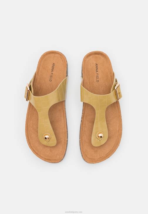PN6V1543 ženy Anna Field t-bar sandály khaki