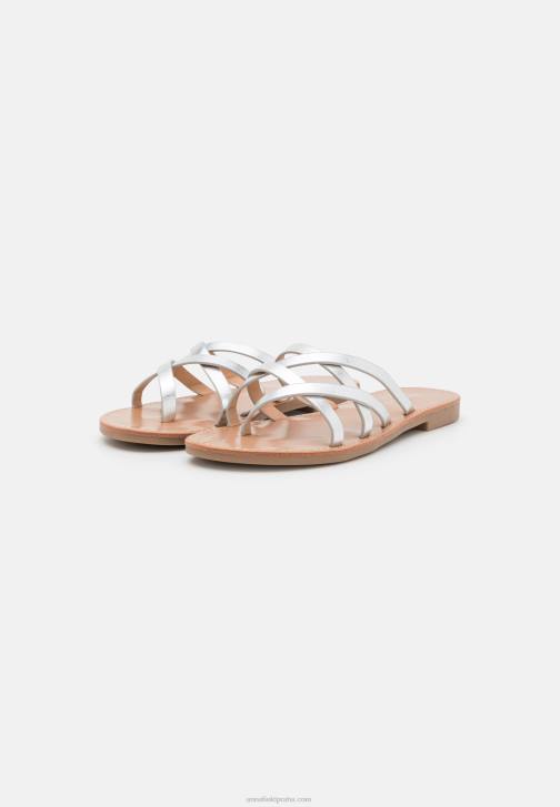 PN6V1546 ženy Anna Field sandály t-bar stříbrné