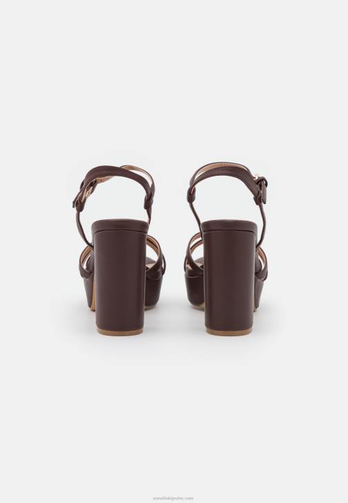 PN6V1558 ženy Anna Field sandály na platformě tmavě hnědé
