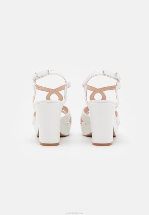 PN6V1559 ženy Anna Field kožené sandály na platformě bílé