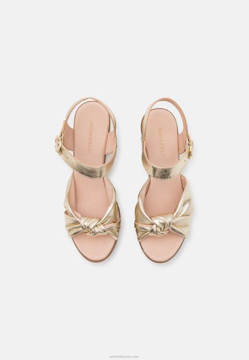 PN6V1888 ženy Anna Field kožené dřeváky zlaté