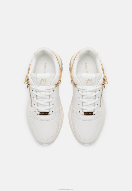 PN6V1201 ženy Anna Field kožené tenisky bílá/zlatá