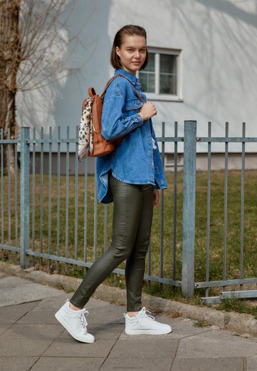 PN6V1233 ženy Anna Field vysoké tenisky bílé