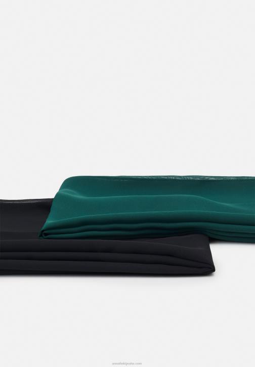 PN6V2707 ženy Anna Field 2 balení šátků černo/zelený