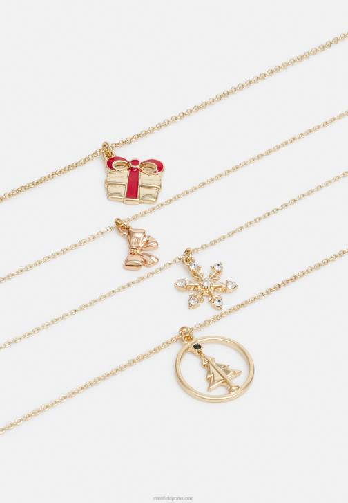 PN6V2658 ženy Anna Field 4 balení náhrdelníku zlaté barvy